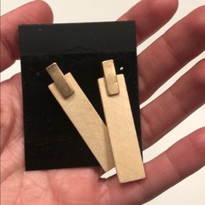 Beautiful gold wood earring